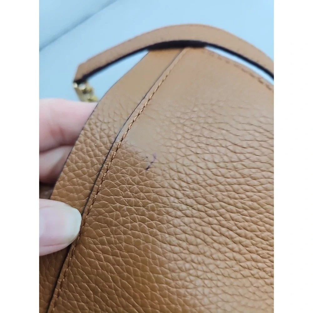 Michael‎ Kors Women's Genuine Leather Tan Gold Chain Hobo Bag W/ Garment Bag